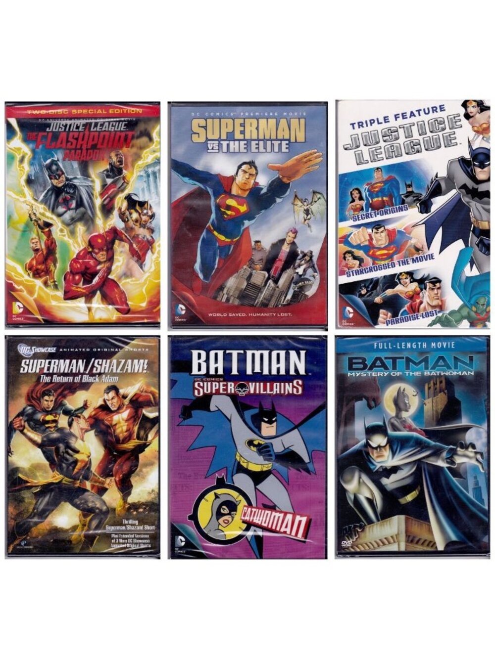 DC Comics Batman Superman Justice League 6 DVD Lot NEW SEALED Animated